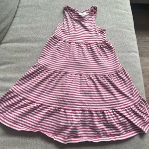 Hanna Andersson pink and white striped dress. Size 100 (4)
